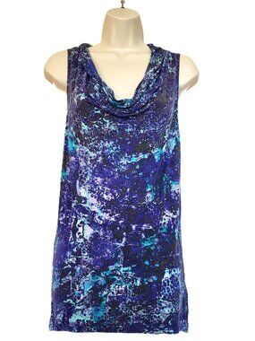 MASSIMO Women's Purple Blue Teal Abstract Print Tank Top Size Medium